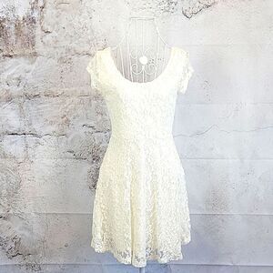 Iris Los Angeles Ivory Lace Mini Dress Women's Size M